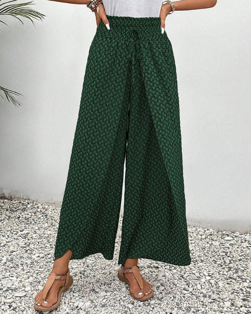 Stijlvolle wijde broek met geometrische print voor de zomer - Dames