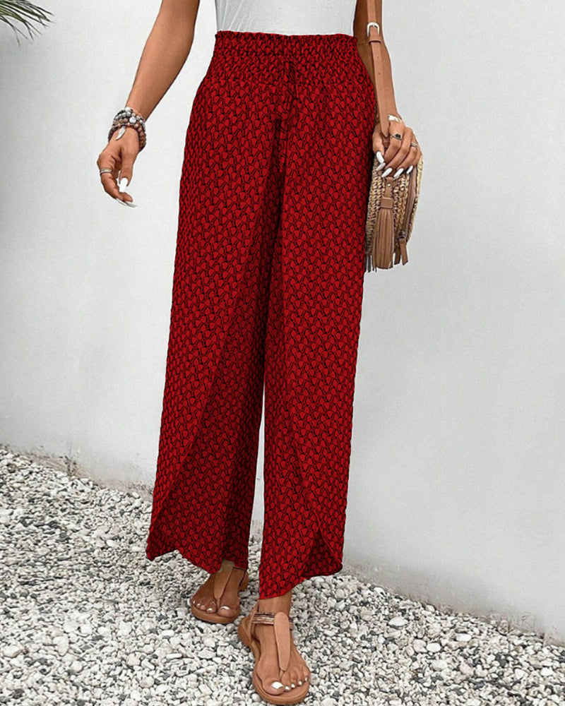 Stijlvolle wijde broek met geometrische print voor de zomer - Dames