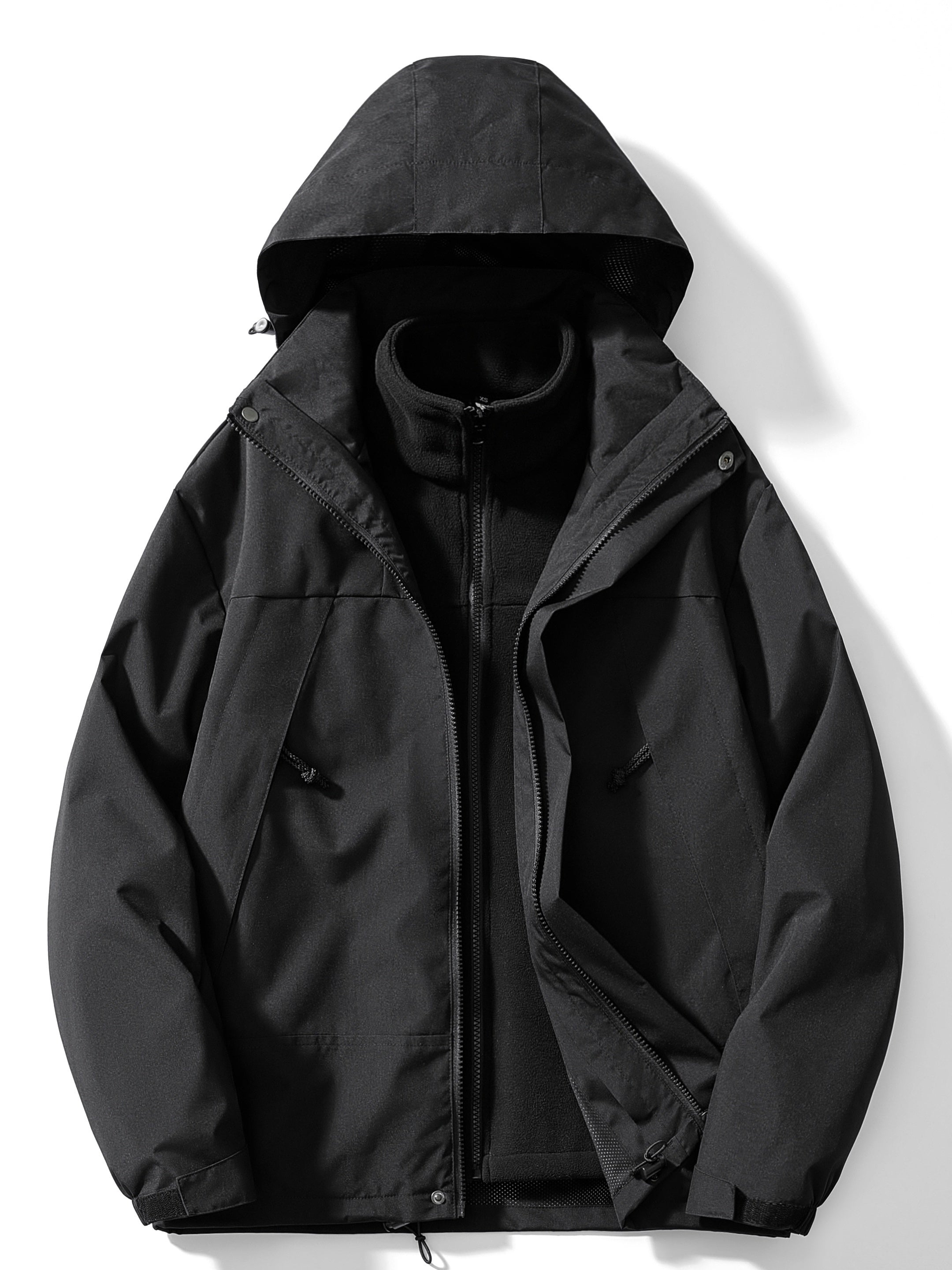 3-in-1 fleece winterjas met capuchon – Dames