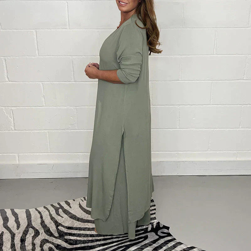 Casual tweedelige set van viscosemix voor de zomer – Dames