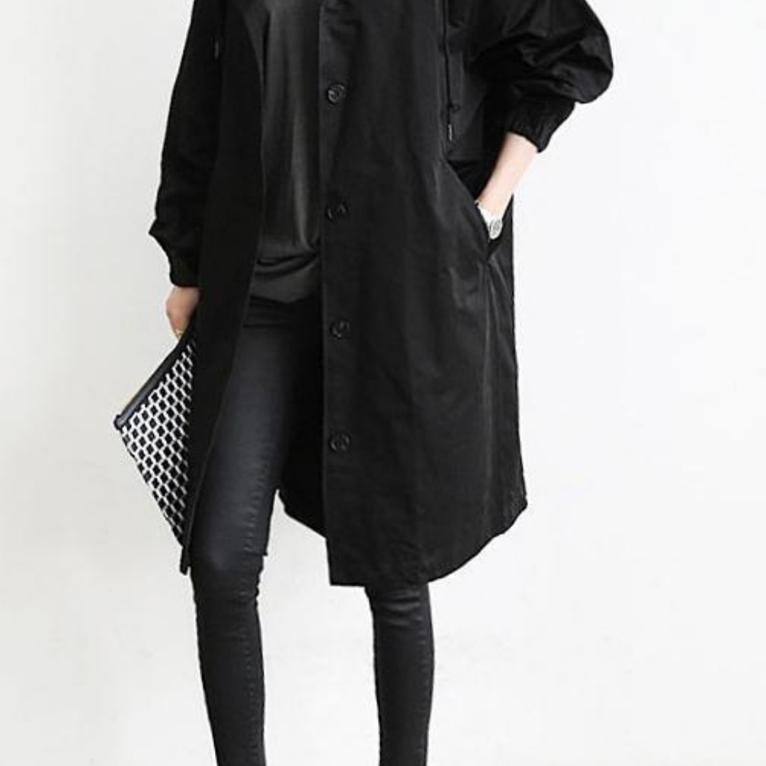 Lange waterdichte trenchcoat met elegante pasvorm – Dames