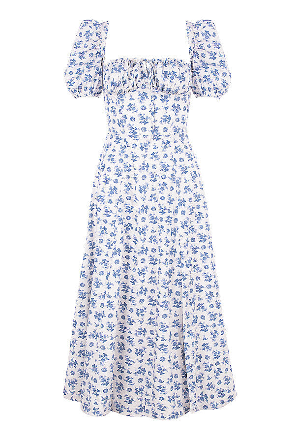Tessa | Elegante Midi Jurk Met Vierkante Halslijn Voor Dames