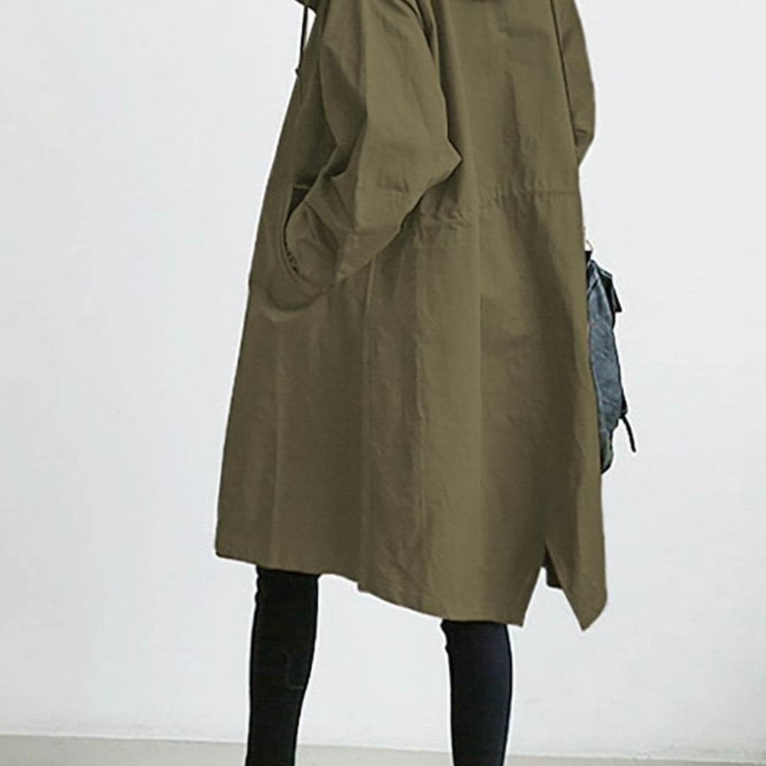 Lange waterdichte trenchcoat met elegante pasvorm – Dames