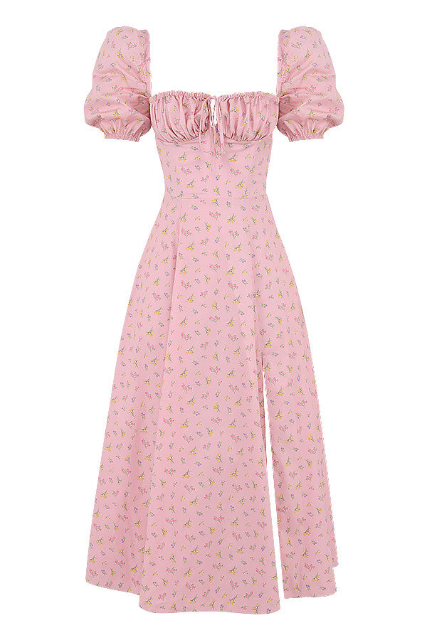 Tessa | Elegante Midi Jurk Met Vierkante Halslijn Voor Dames