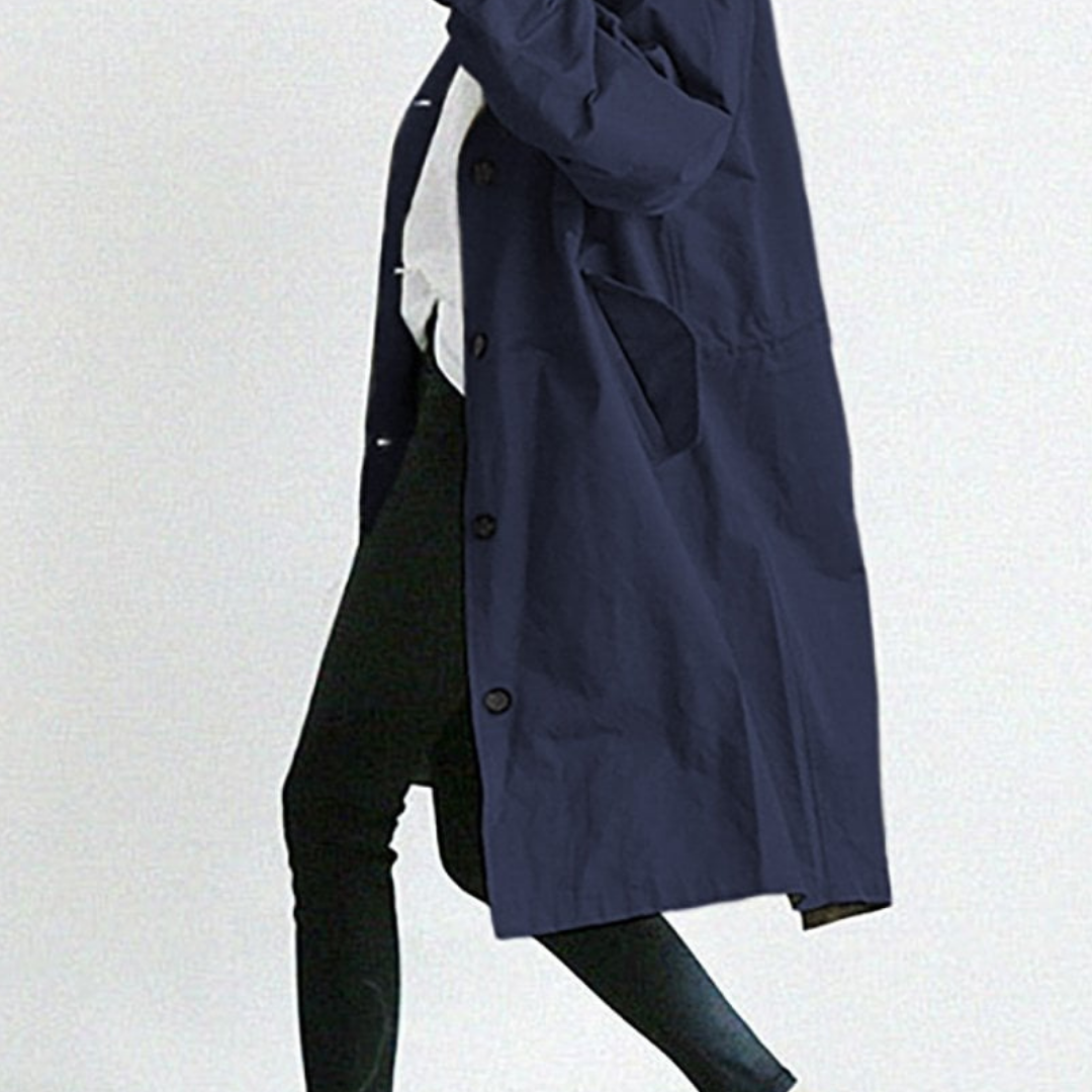 Lange waterdichte trenchcoat met elegante pasvorm – Dames