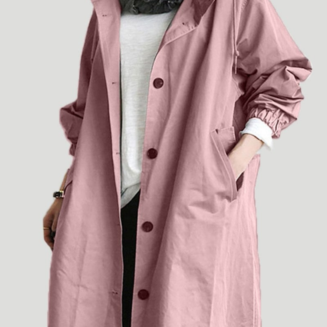 Lange waterdichte trenchcoat met elegante pasvorm – Dames