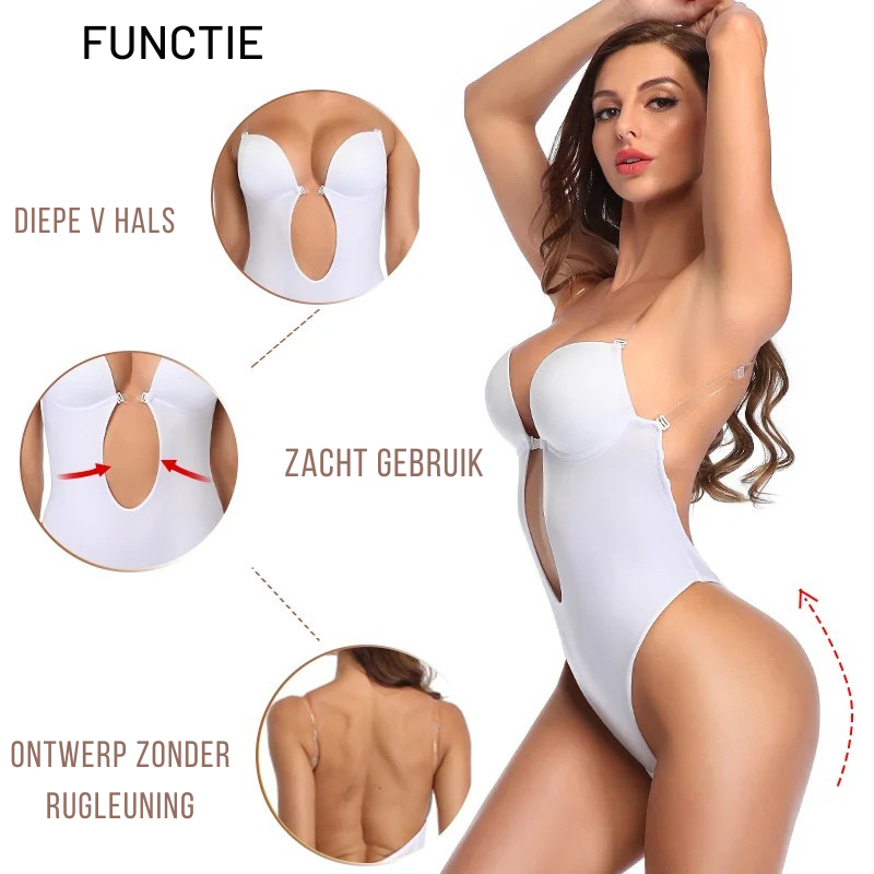 Onzichtbare body shaper met diepe v-hals en rugloos design voor elegante gelegenheden – Dames