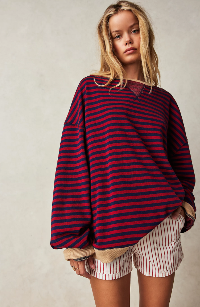 Comfortabele herfst pullover met casual streepdesign – Dames