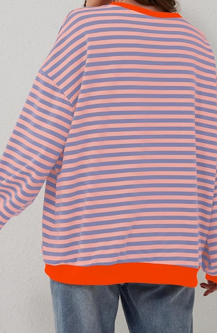 Comfortabele herfst pullover met casual streepdesign – Dames