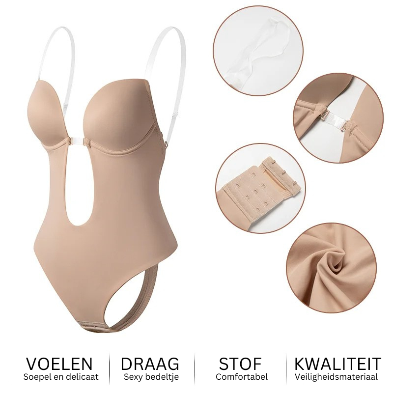 Onzichtbare body shaper met diepe v-hals en rugloos design voor elegante gelegenheden – Dames