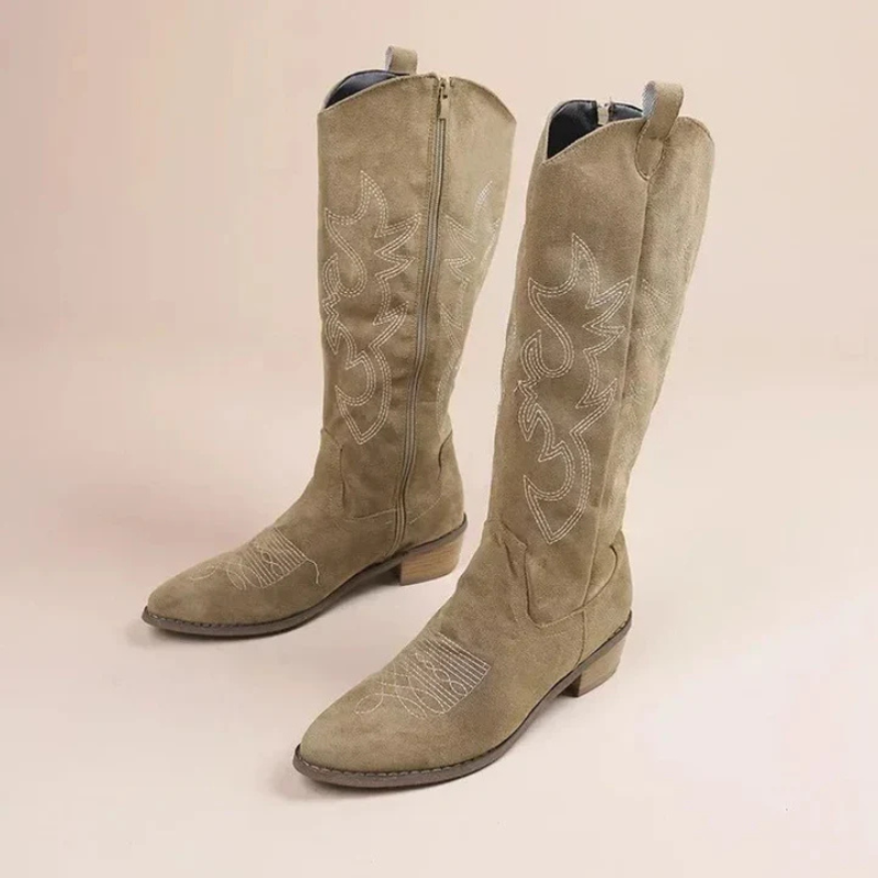 Hoge cowboylaarzen met elegante stiksels – Dames