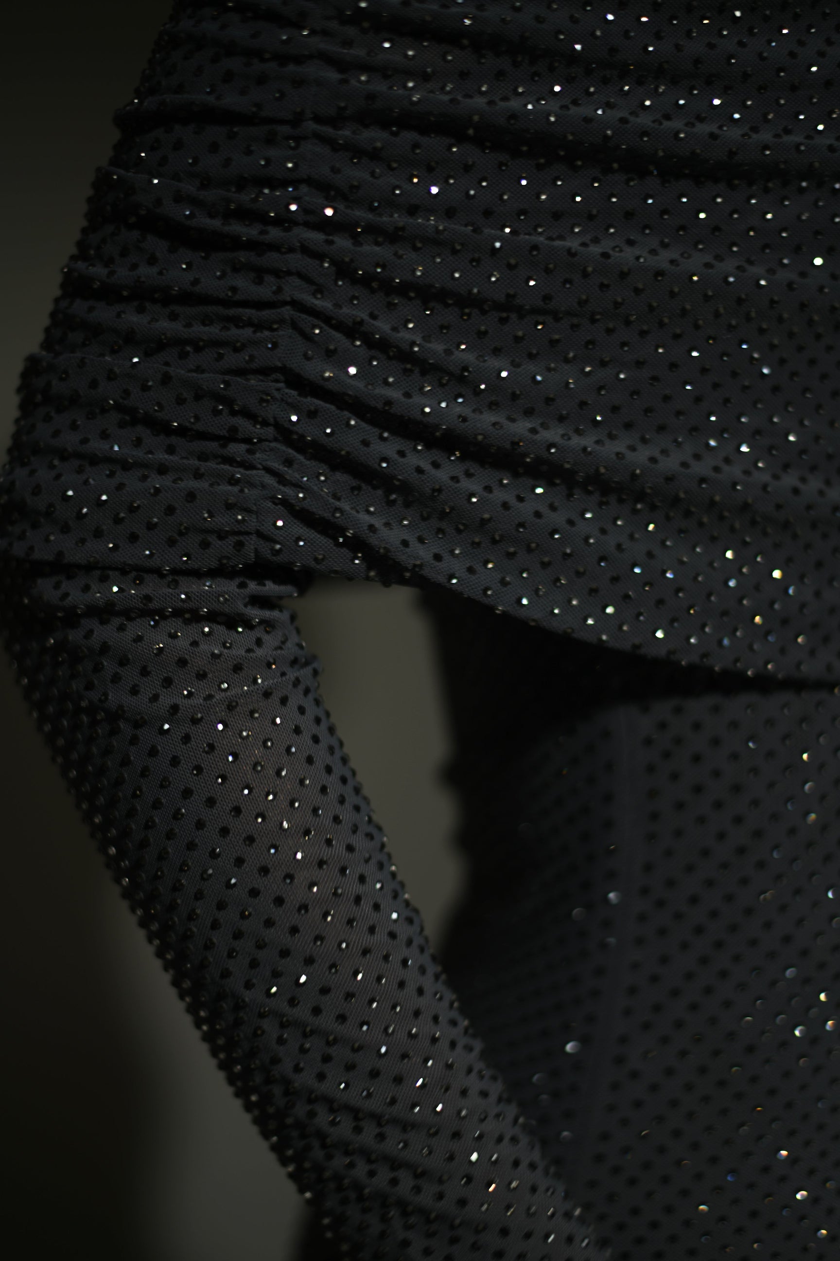 Glamoureuze schouderloze avondjurk met glitterdetails – Dames