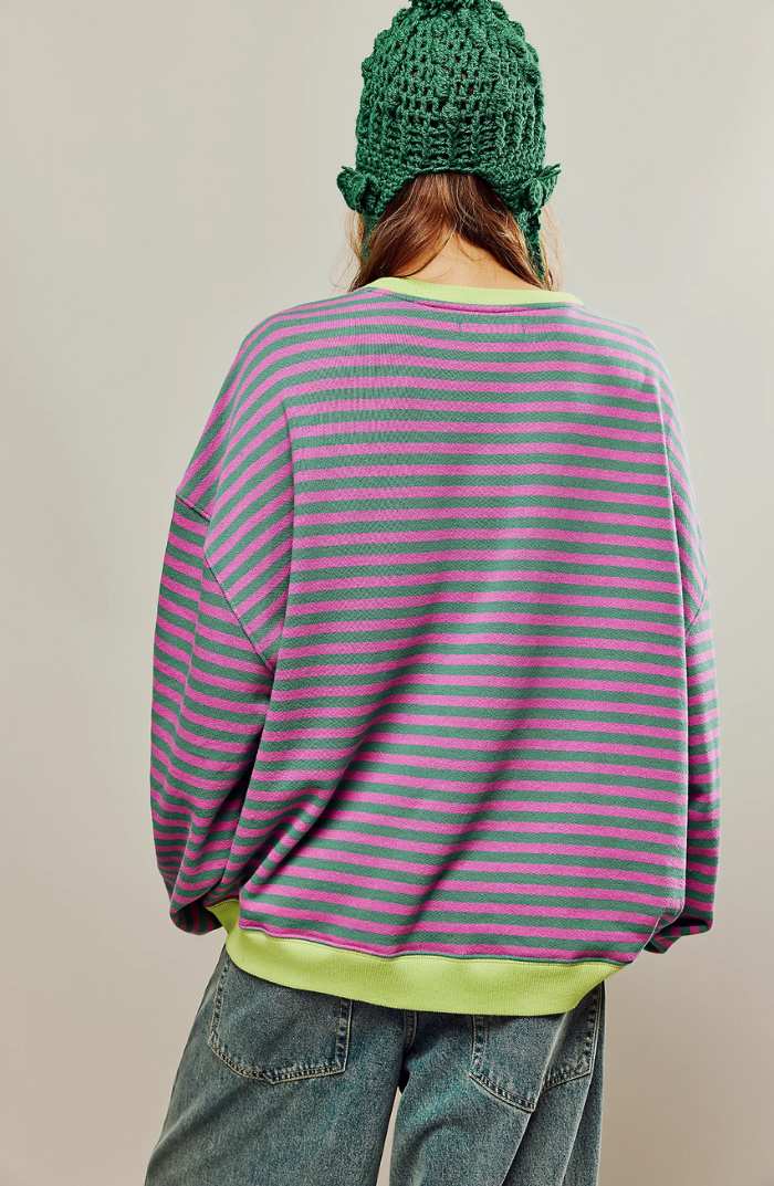 Comfortabele herfst pullover met casual streepdesign – Dames