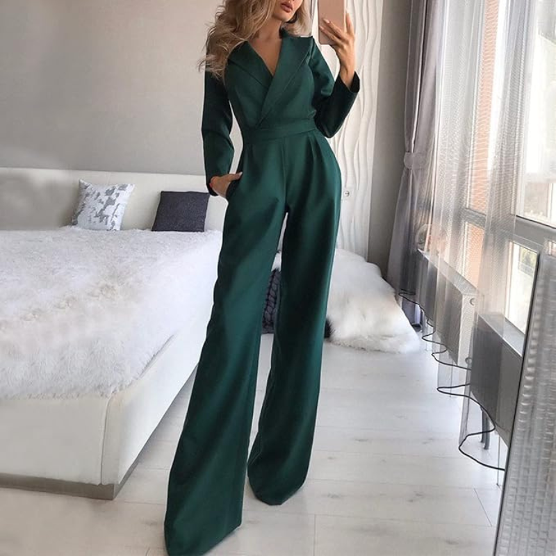 Elegante jumpsuit met wikkelontwerp – Dames