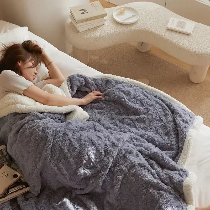 Lamswollen winterdeken met dikke voering voor ultieme warmte – Dames