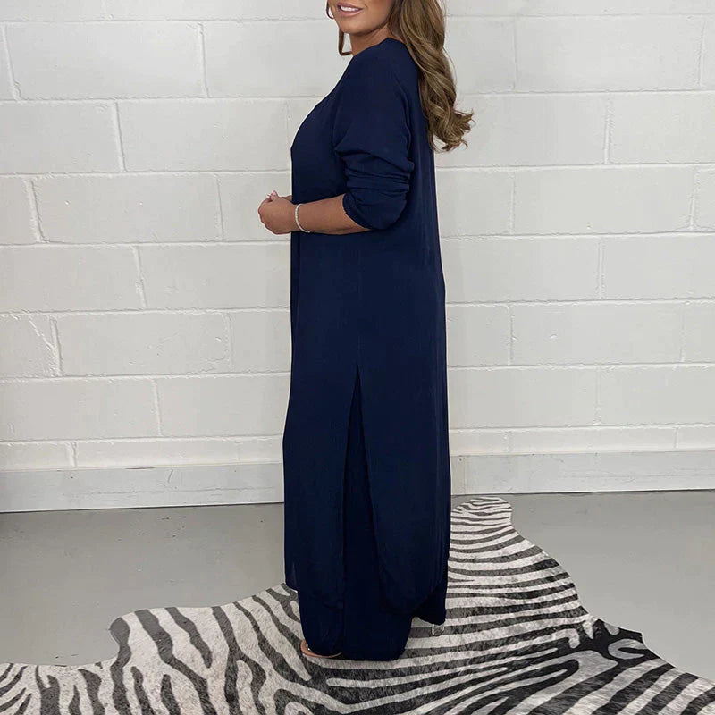 Casual tweedelige set van viscosemix voor de zomer – Dames