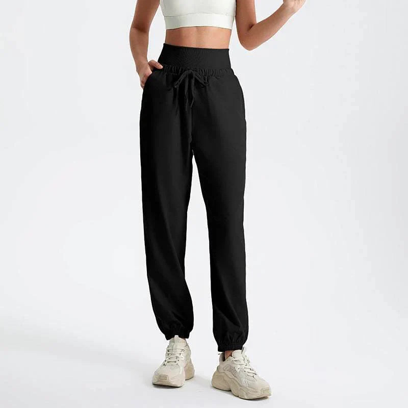 Comfortabele joggingbroek voor de herfst met hoge taille en steekzakken – Dames