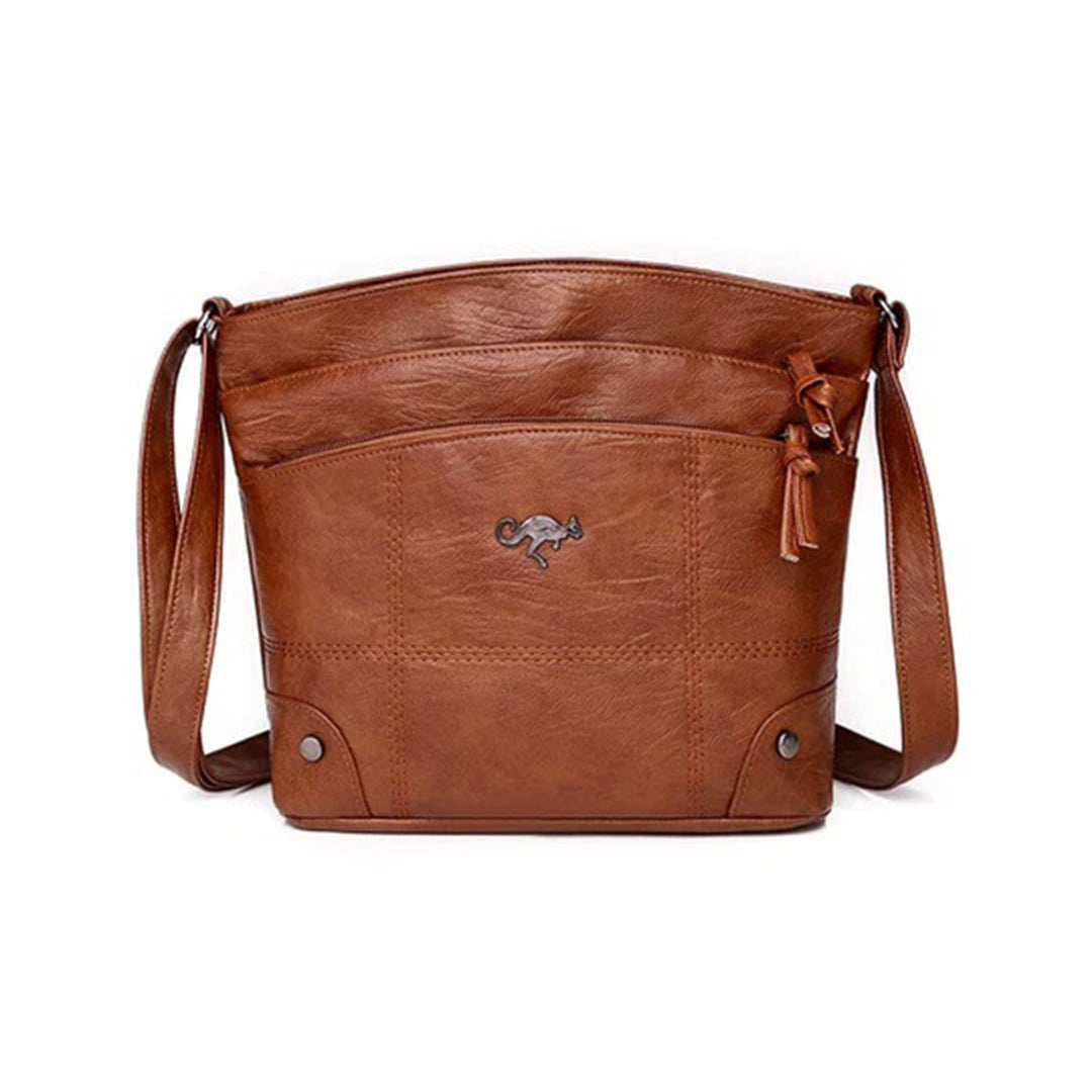 Elegante leren schoudertas met tijdloos design – Dames