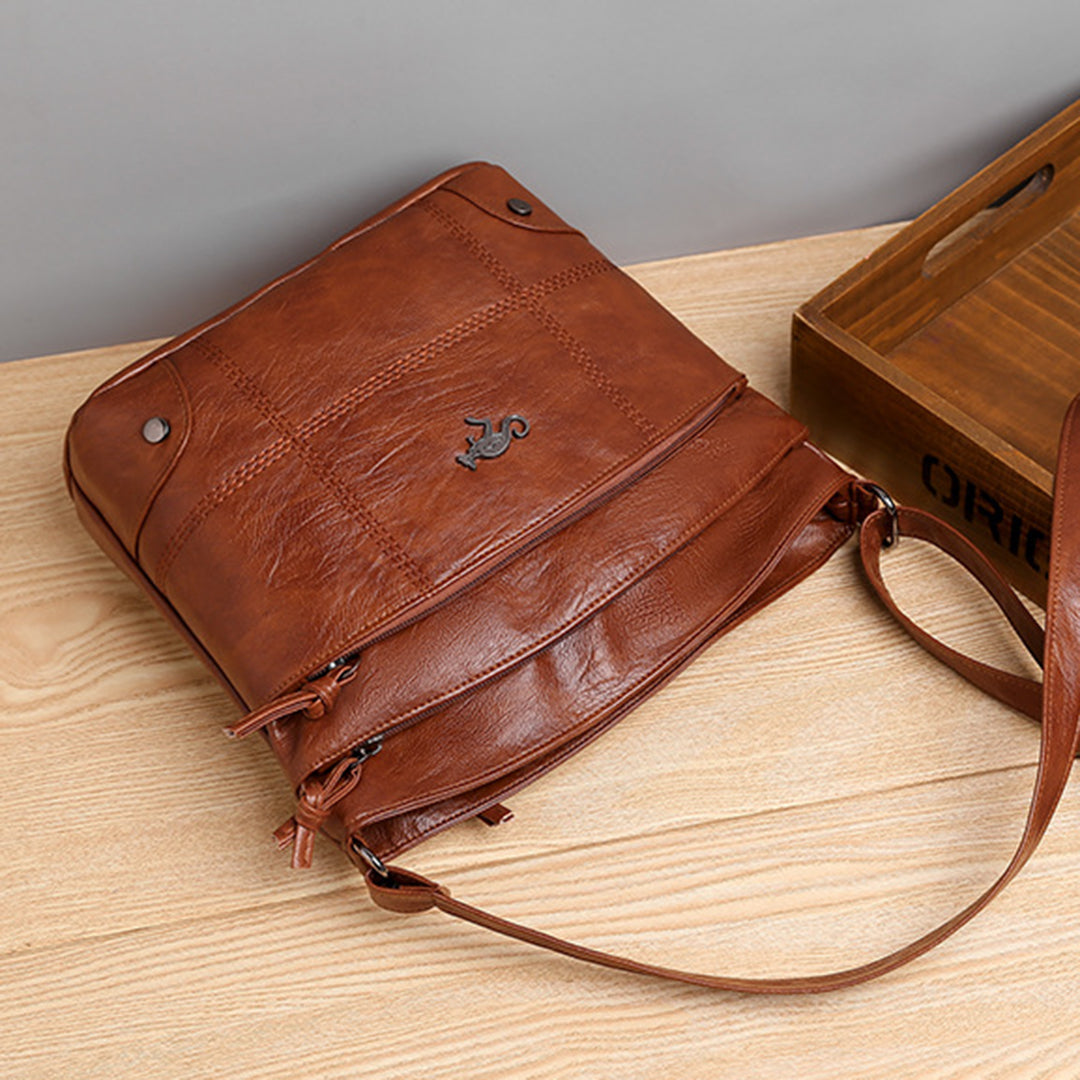 Elegante leren schoudertas met tijdloos design – Dames