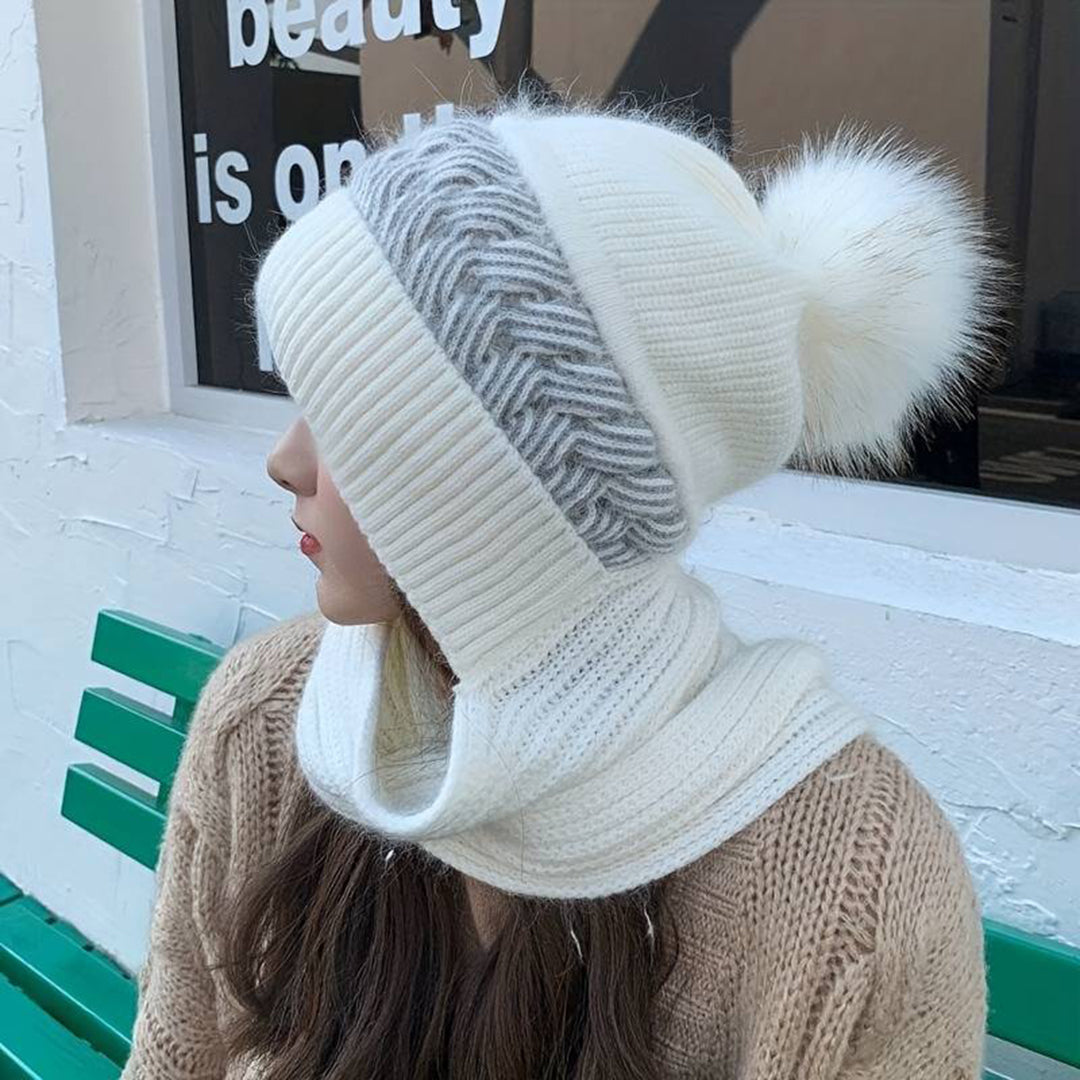 Warme muts en sjaal set van nertsfleece – Dames