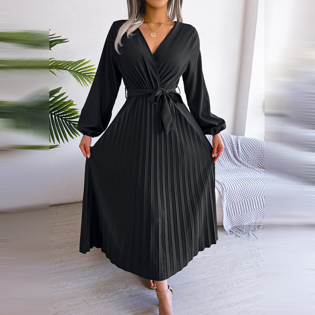 Elegante geplooide jurk met flatterende pasvorm – Dames
