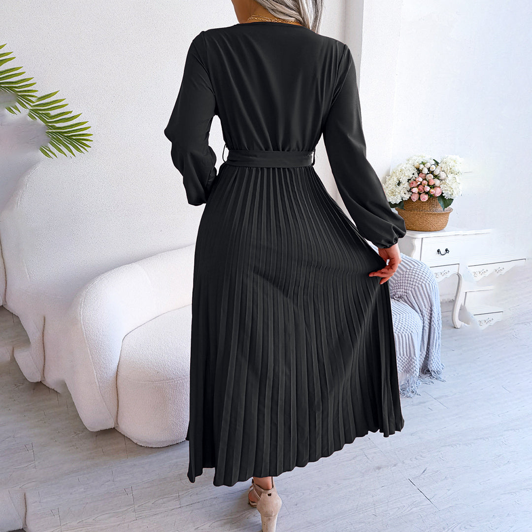 Elegante geplooide jurk met flatterende pasvorm – Dames