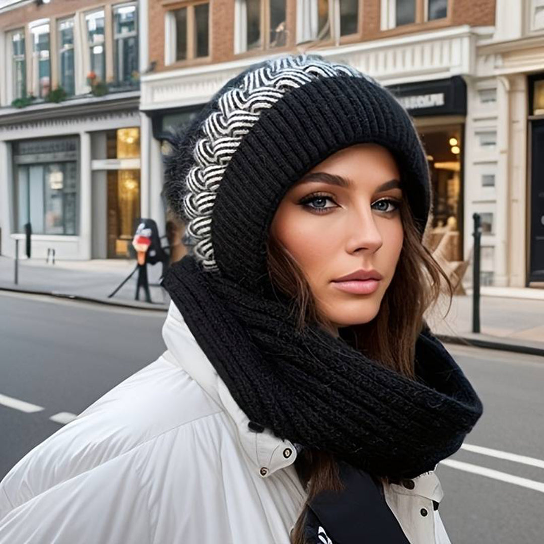 Warme muts en sjaal set van nertsfleece – Dames