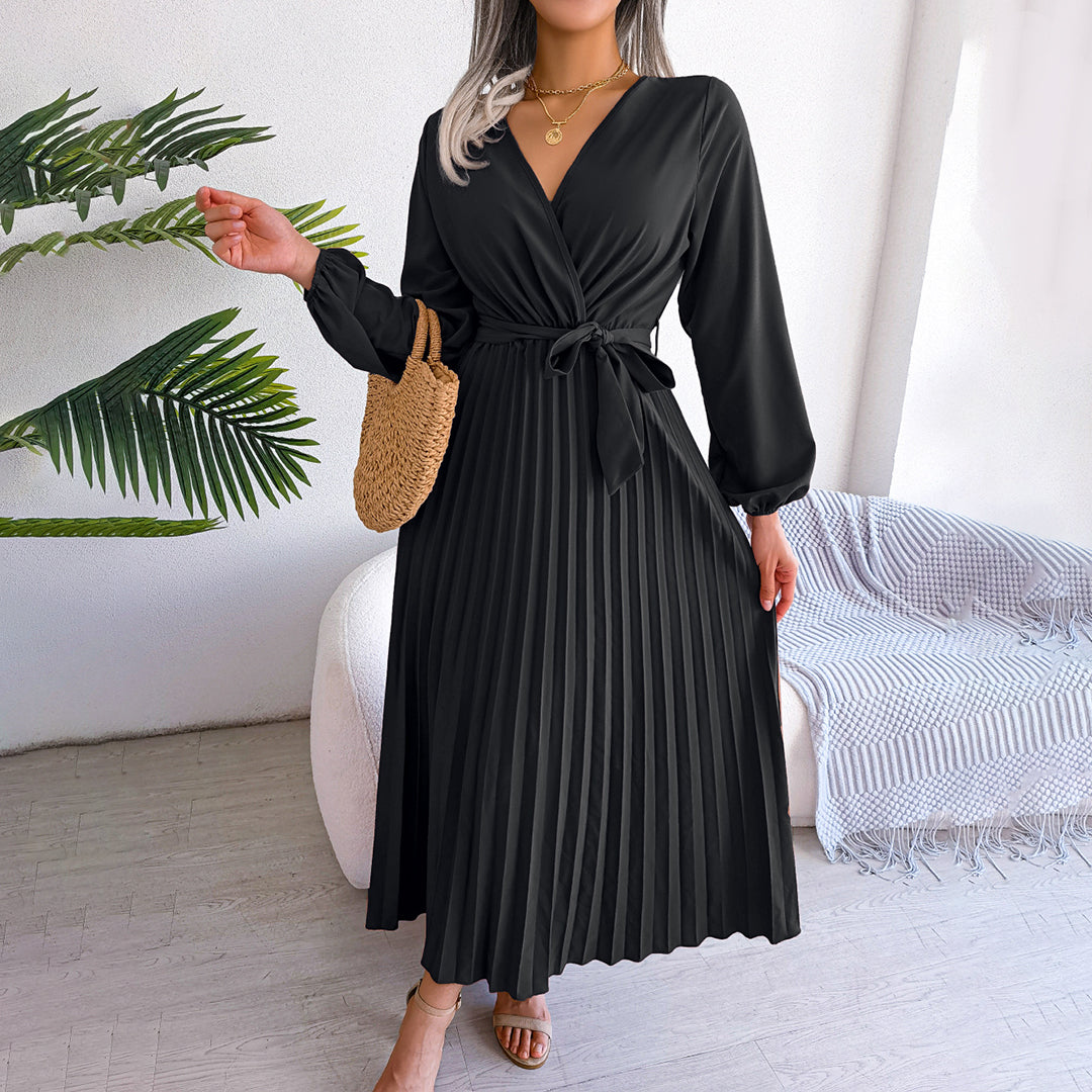 Elegante geplooide jurk met flatterende pasvorm – Dames