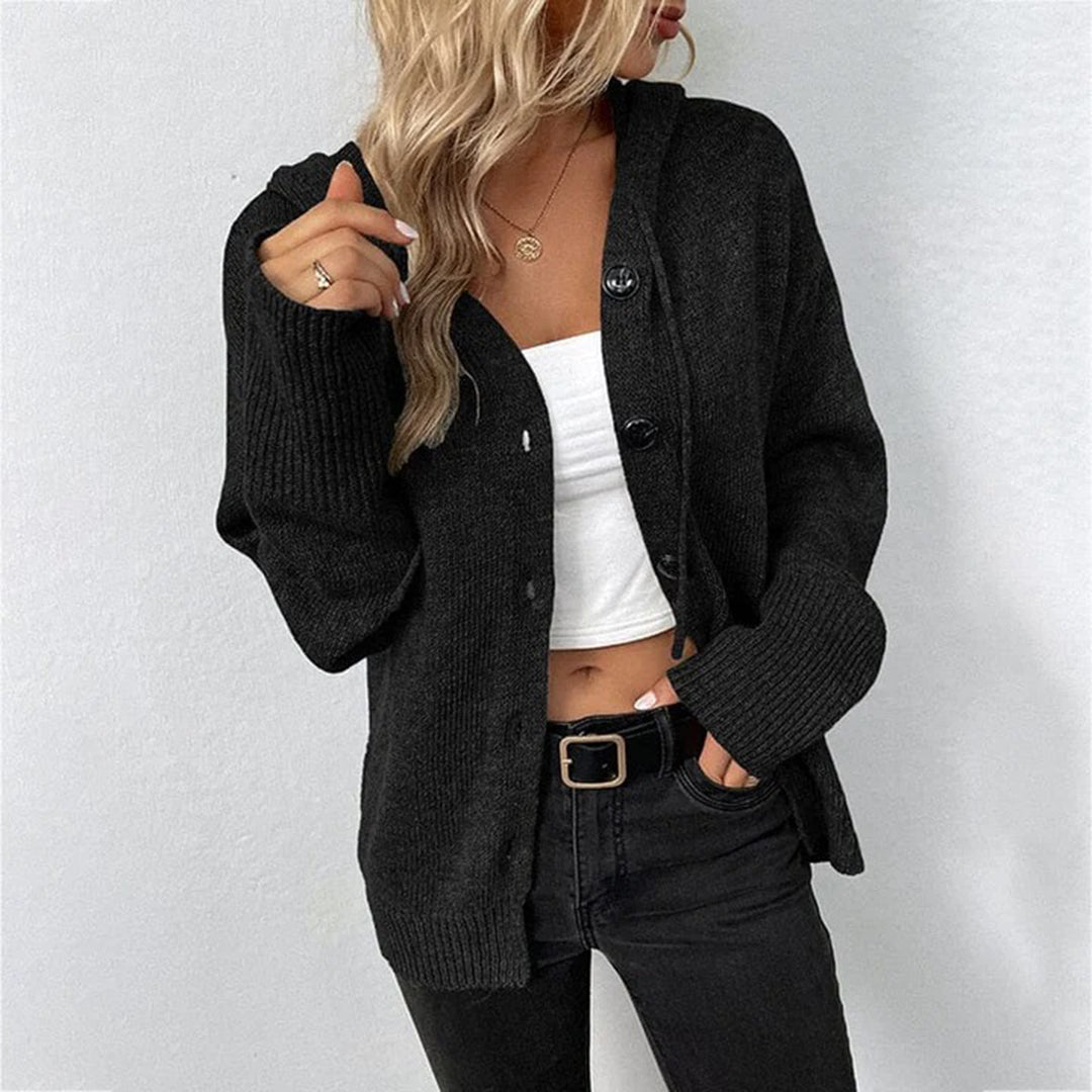 Comfortabel vest met capuchon in tijdloze kleuren – Dames
