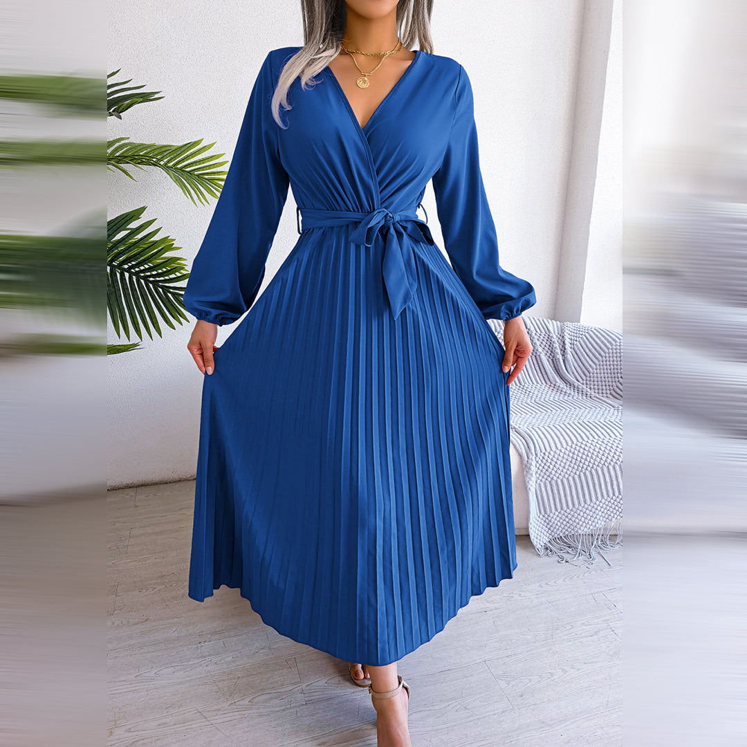 Elegante geplooide jurk met flatterende pasvorm – Dames
