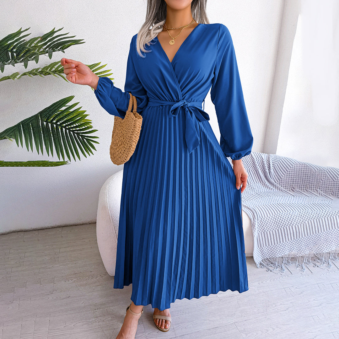 Elegante geplooide jurk met flatterende pasvorm – Dames