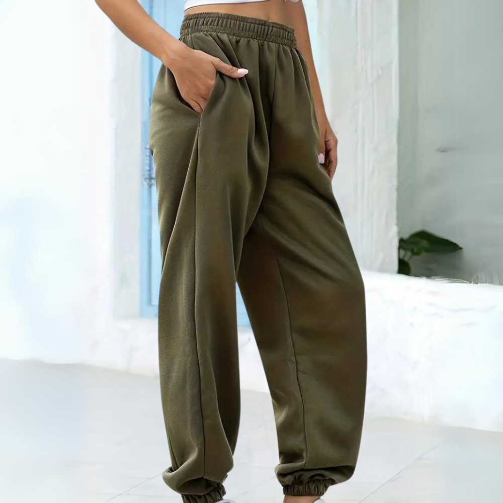 Comfortabele casual joggingbroek met hoge taille – Dames