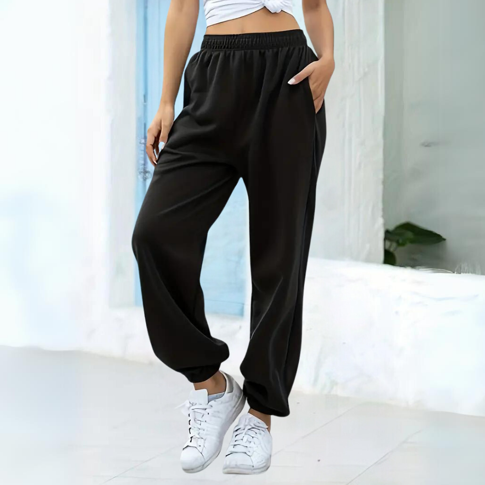 Comfortabele casual joggingbroek met hoge taille – Dames