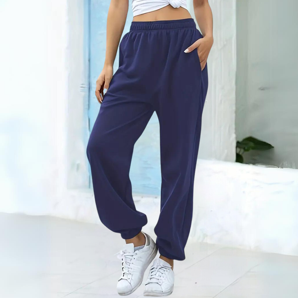 Comfortabele casual joggingbroek met hoge taille – Dames