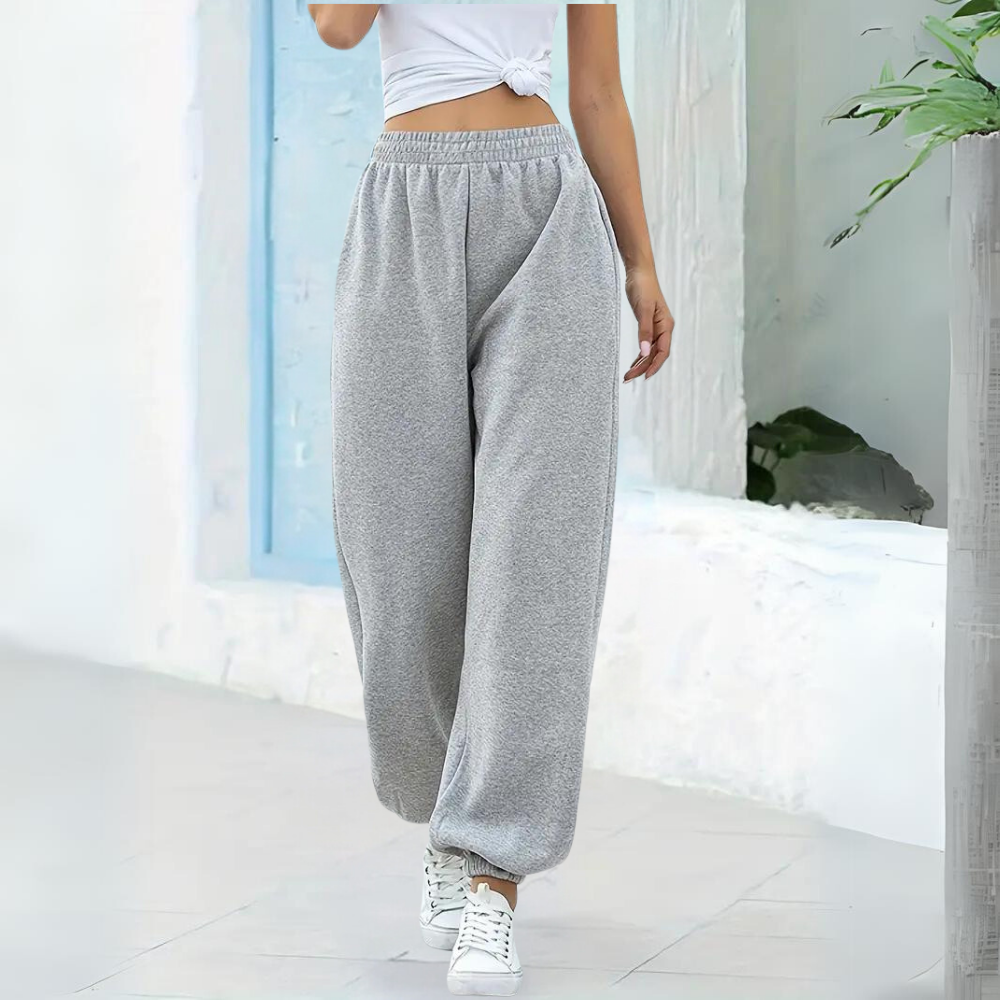 Comfortabele casual joggingbroek met hoge taille – Dames