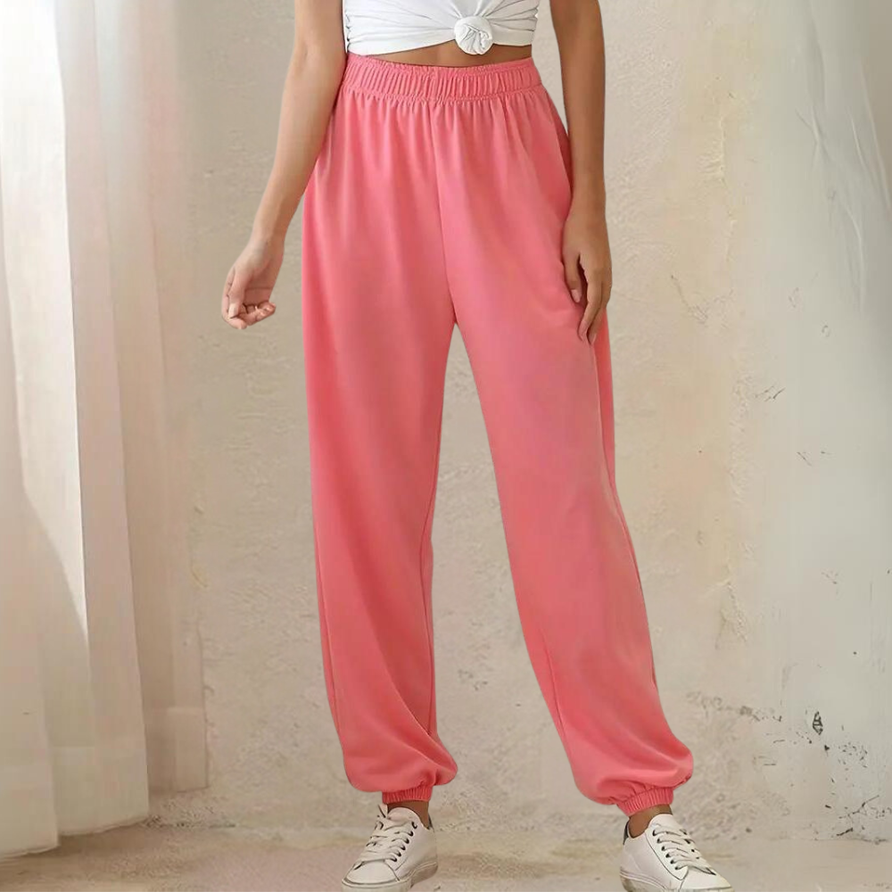 Comfortabele casual joggingbroek met hoge taille – Dames