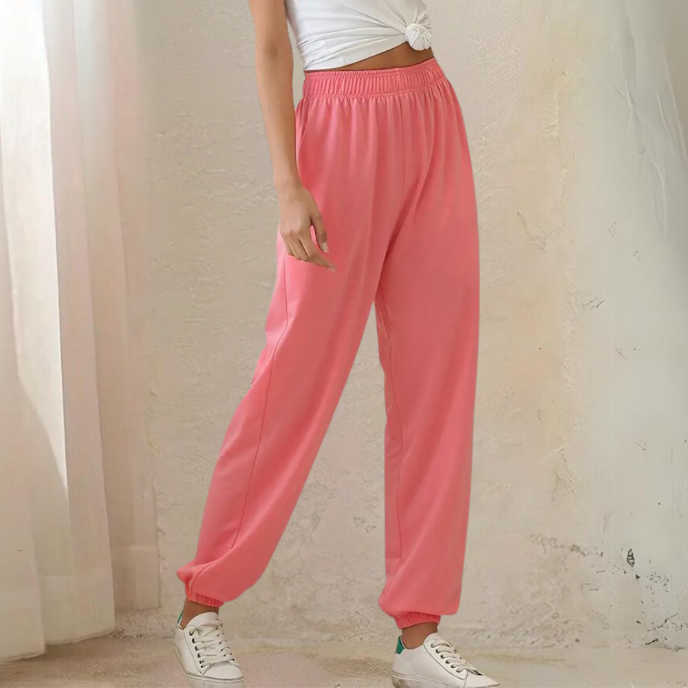 Comfortabele casual joggingbroek met hoge taille – Dames