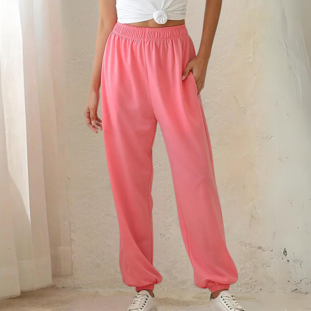 Comfortabele casual joggingbroek met hoge taille – Dames