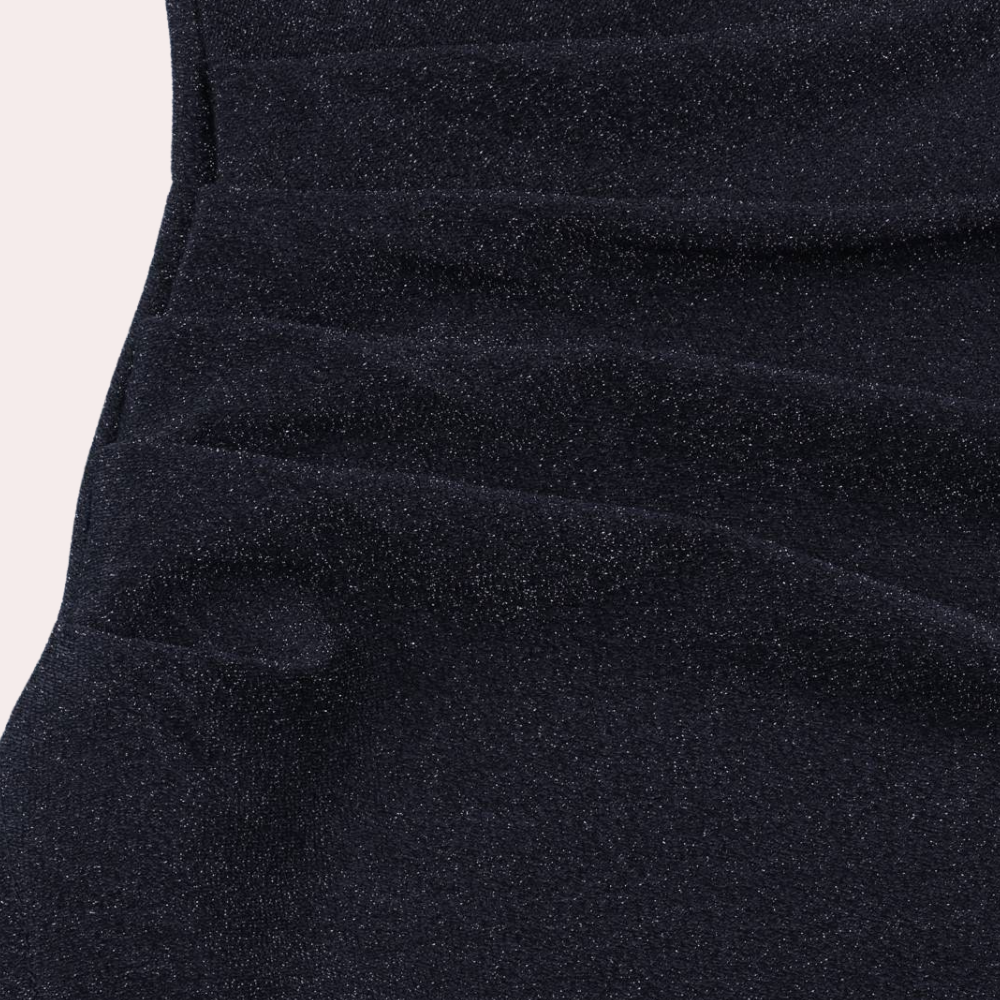 Lange glitterjurk met korte mouwen en elegante snit – Dames