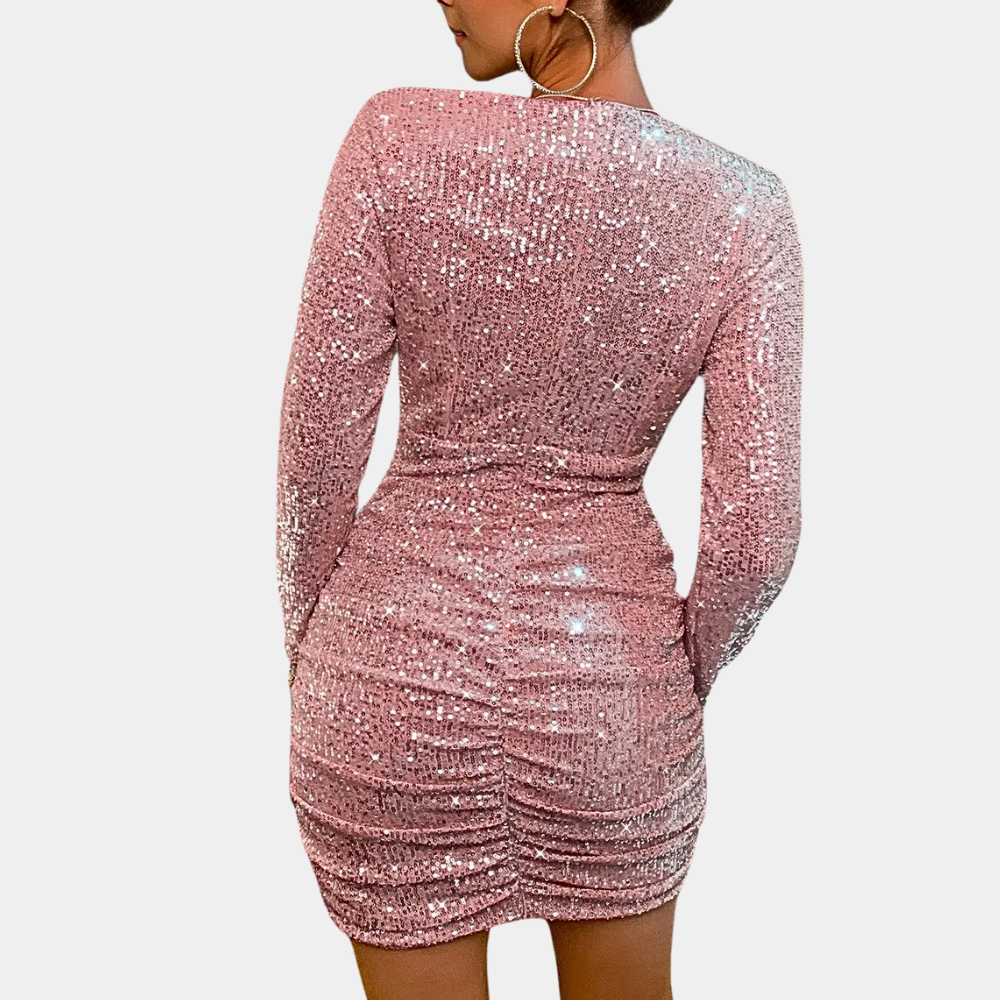 Glanzende feestjurk met elegante pasvorm – Dames