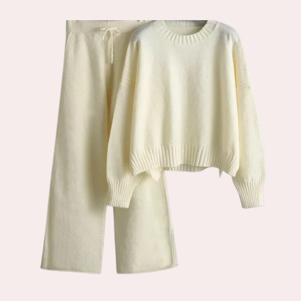 Gebreide dames set met trui en broek – Dames
