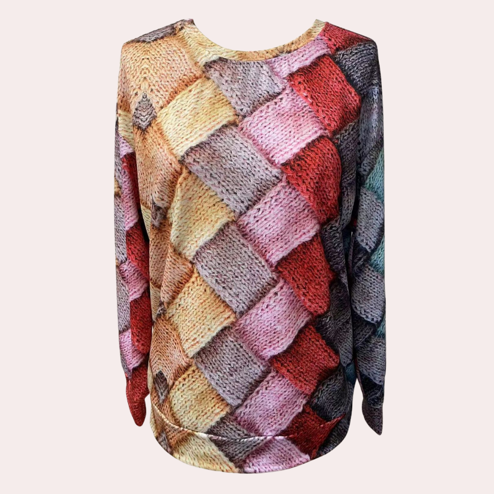 Comfortabele trui met kleurrijke print en zachte stof – Dames
