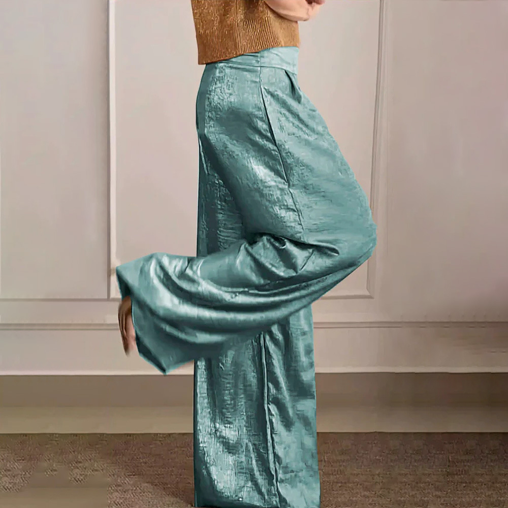 Elegante wijde broek met slanke pasvorm – Dames