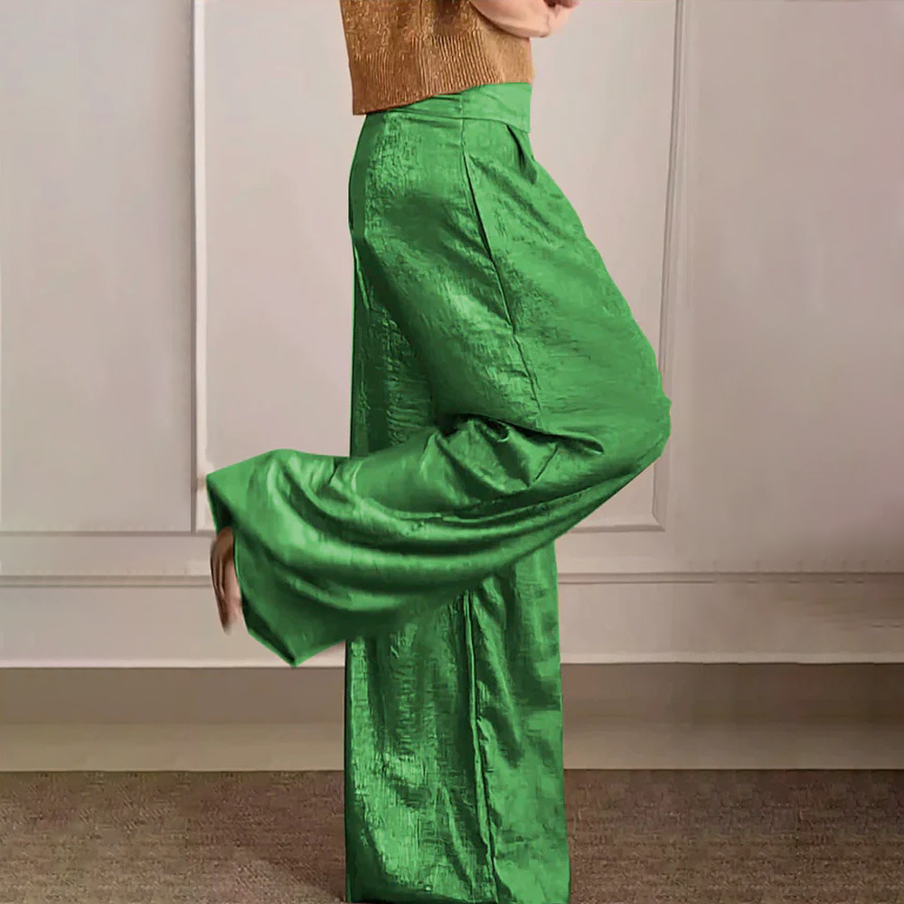 Elegante wijde broek met slanke pasvorm – Dames
