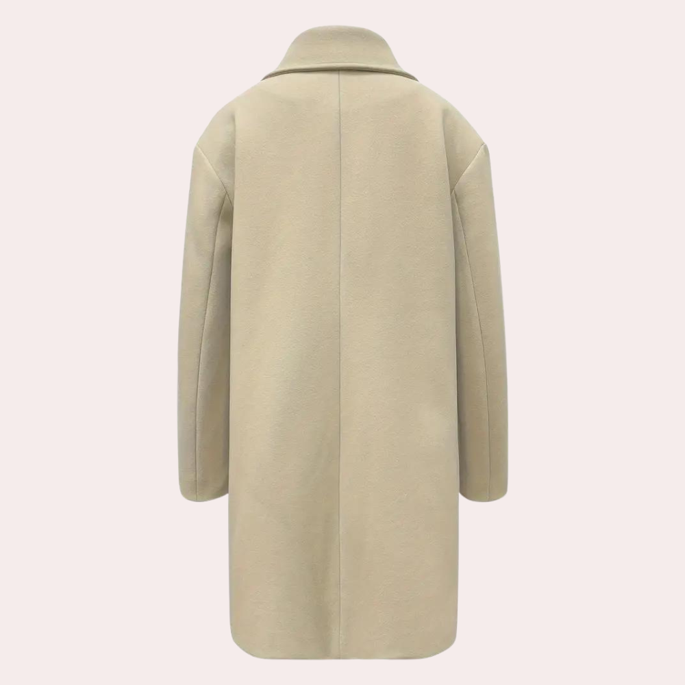 Elegante effen overjas met losse snit – Dames