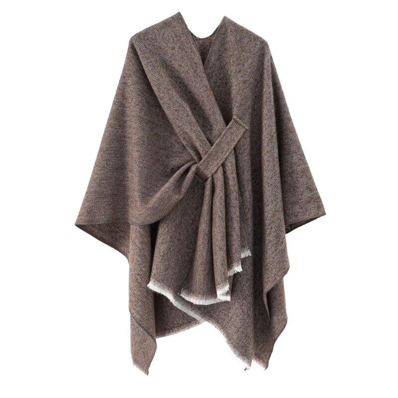 Elegante kasjmier poncho met retro design – Dames