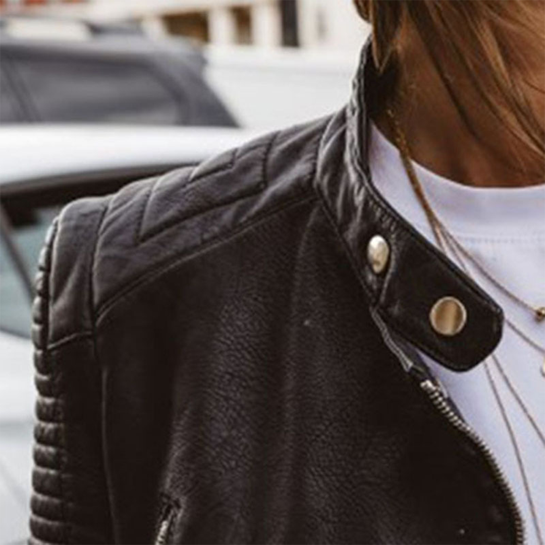 Stijlvolle leren jas met tijdloos design – Dames