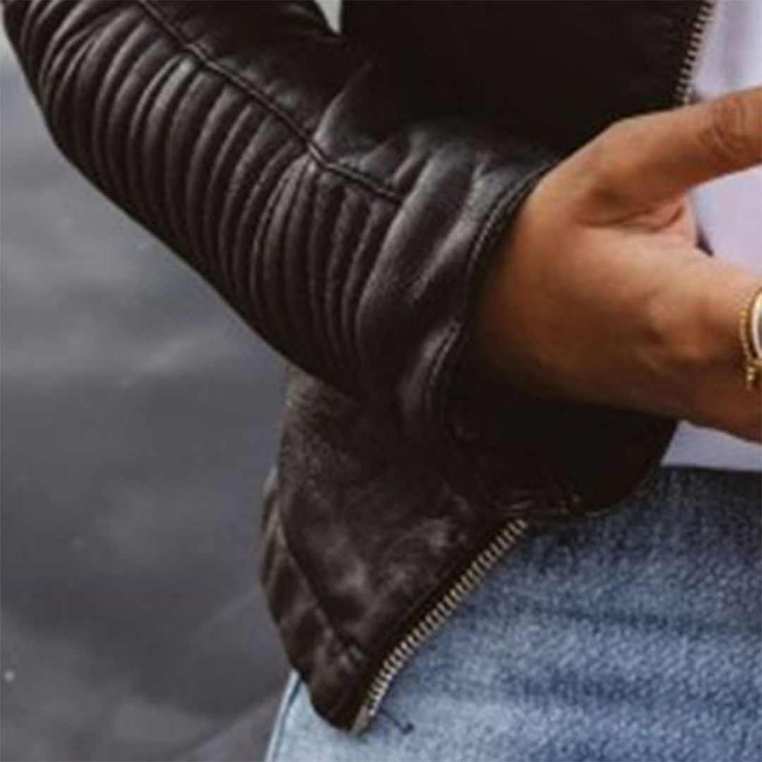Stijlvolle leren jas met tijdloos design – Dames