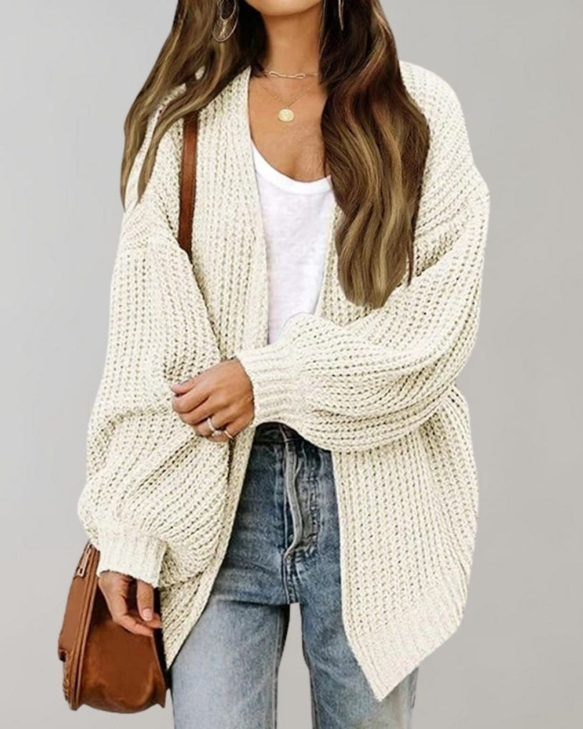 Casual gebreid damesvest met relaxte pasvorm – Dames