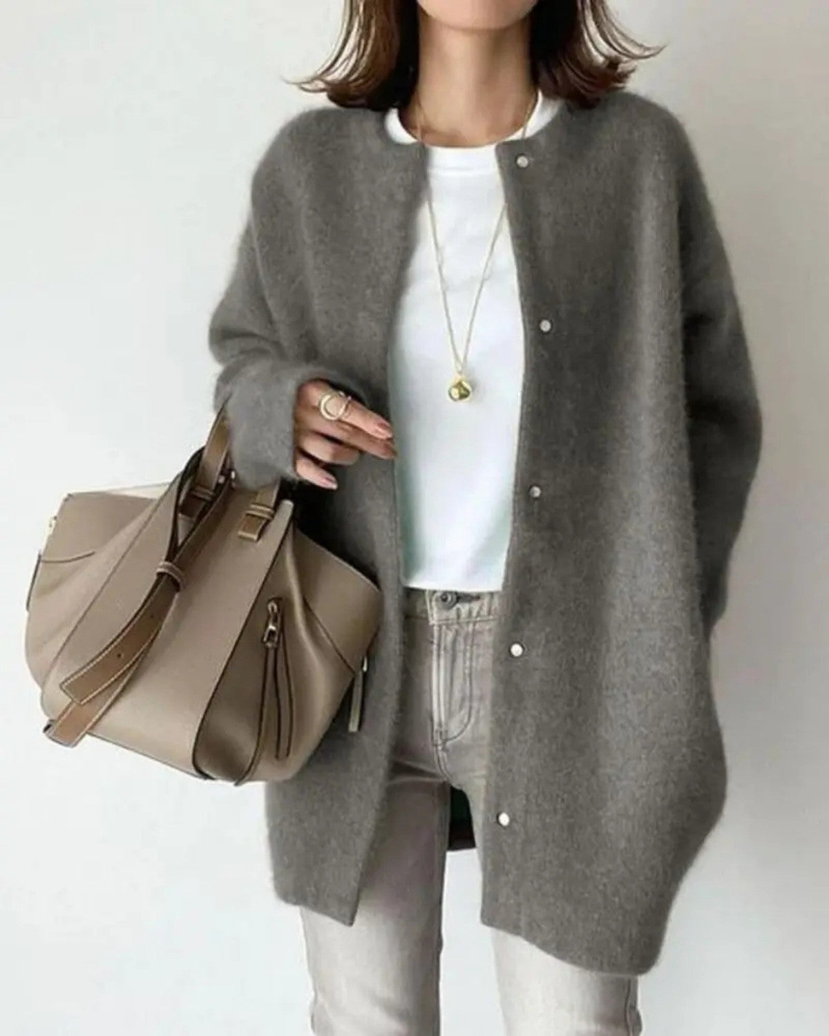 Chic vest van wol en mohair voor herfst en winter – Dames